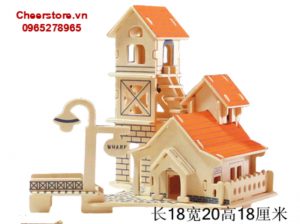 Mô hình lắp ráp ngôi nhà bằng gỗ 3d-0